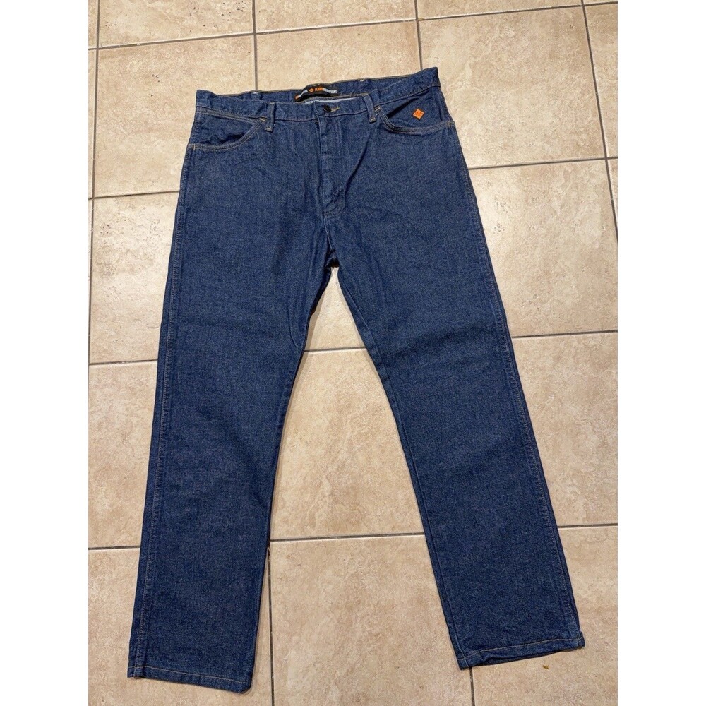 Wrangler FR Jeans Mens 36x30 Blue Original Fit FR13MWZ Flame Resistant Pants EUC - Picture 1 of 10
